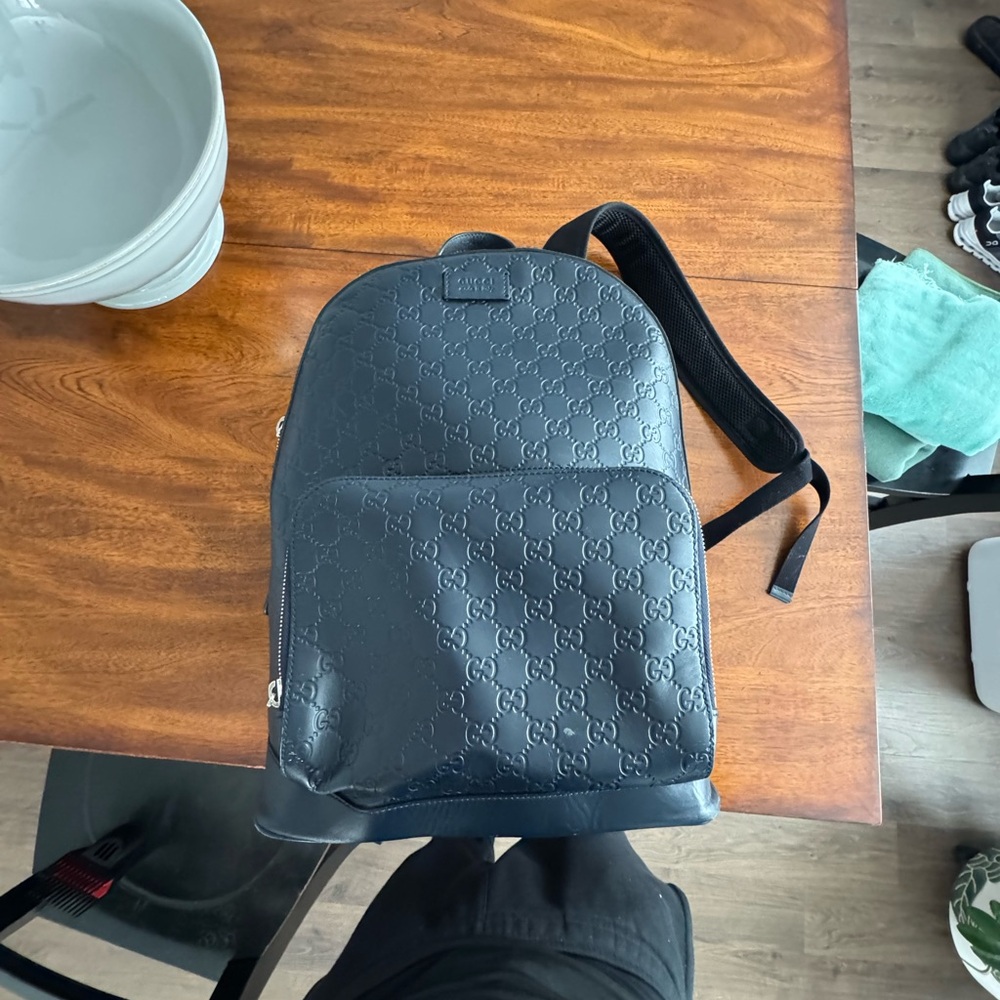 Gucci Embossed Black Men's Backpack
